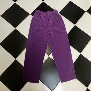 Vintage Willow Ridge High Waisted Pleated Purple Pants Trousers Petite sz Medium